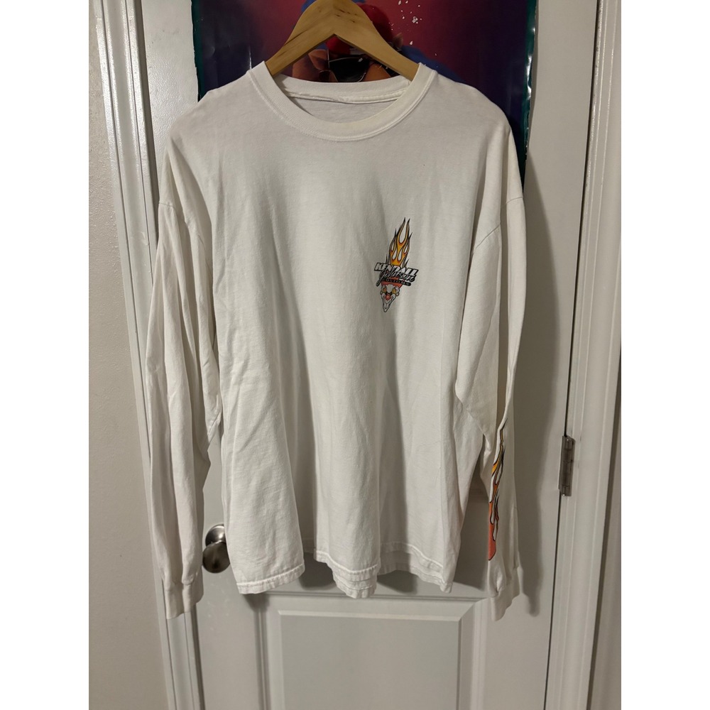 Kendall Johnson Customs White Long Sleeve Flame Clown y2 k Mens XL